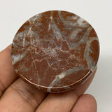 47.4g, 1.8"x0.6", Natural Untreated Red Shell Fossils Round Palms-tone, F1099
