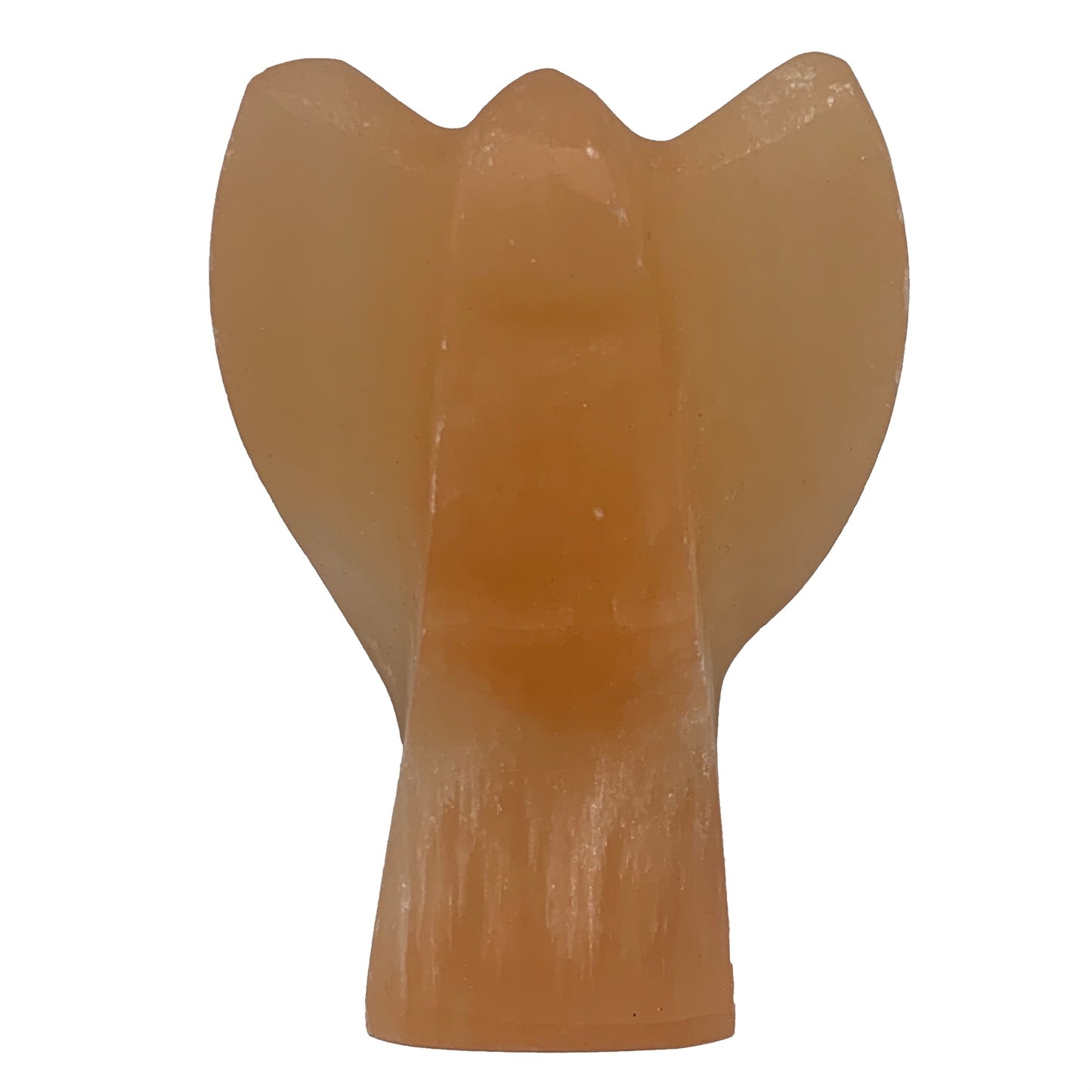 702g, 4.8"x3.5"x2.6" Orange Selenite (Satin Spar) Angel Crystal @Morocco,B9406