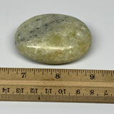92.8g, 2.3"x1.6"x0.9", Natural Yellow Calcite Palm-Stone Crystal Polished Reiki,