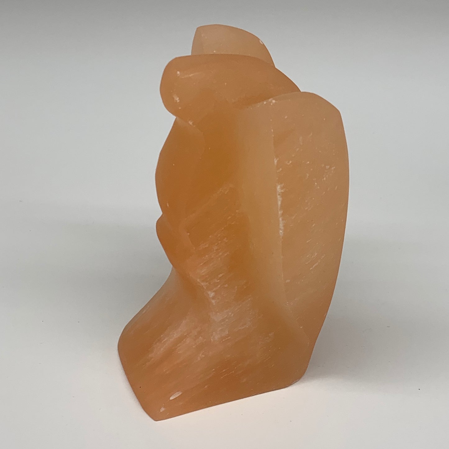 702g, 4.8"x3.5"x2.6" Orange Selenite (Satin Spar) Angel Crystal @Morocco,B9406