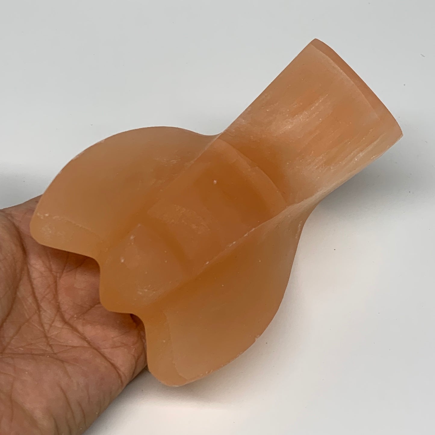 702g, 4.8"x3.5"x2.6" Orange Selenite (Satin Spar) Angel Crystal @Morocco,B9406