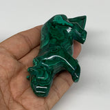 181.8g, 4"x1.1"x1.7" Natural Solid Malachite Lion Figurine @Congo, B7423