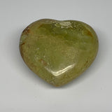 190.3g,2.8"x3"x1.4", Green Opal Heart Polished Gemstone @Madagascar, B17580