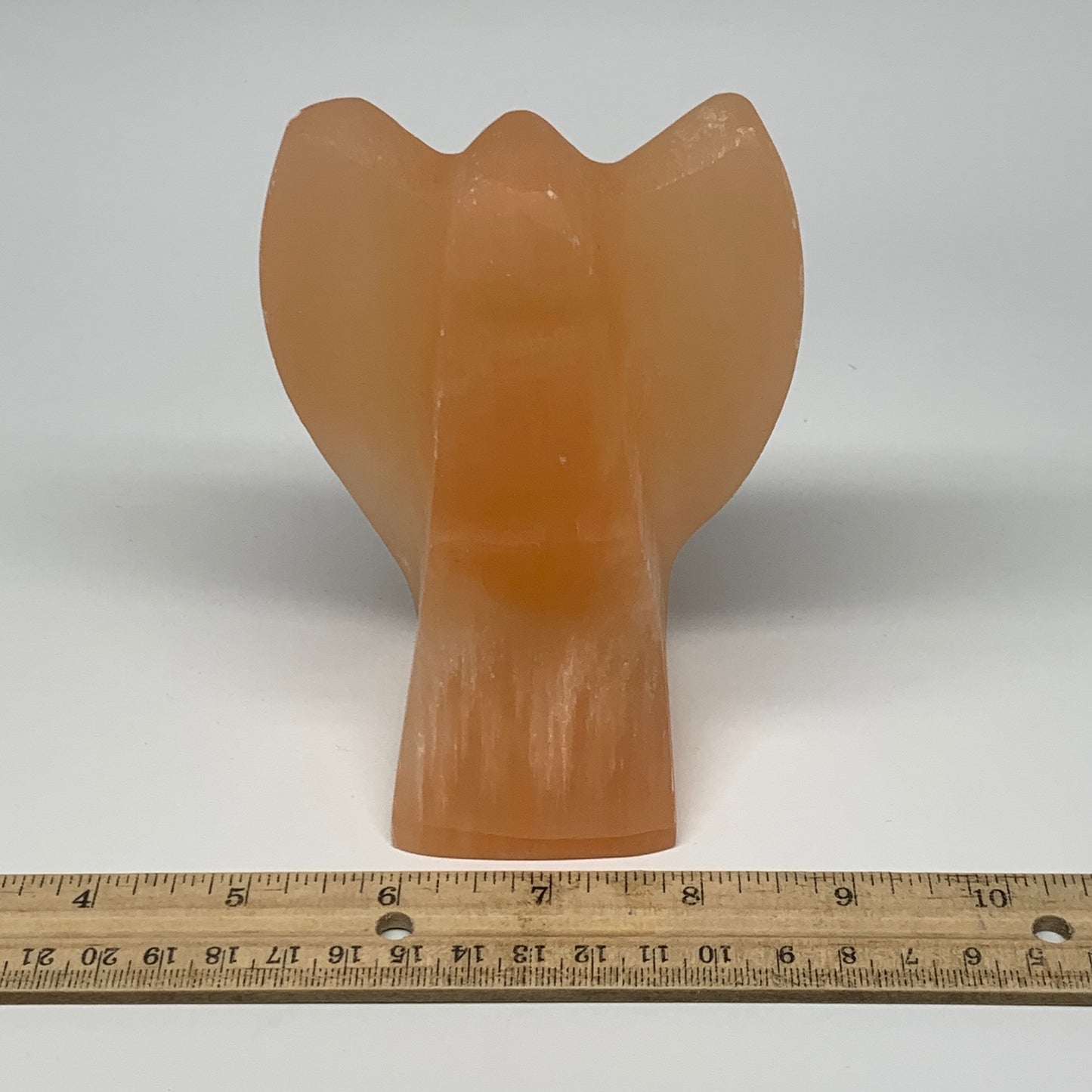 702g, 4.8"x3.5"x2.6" Orange Selenite (Satin Spar) Angel Crystal @Morocco,B9406