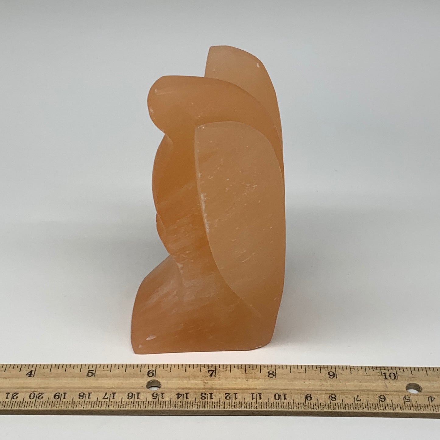 702g, 4.8"x3.5"x2.6" Orange Selenite (Satin Spar) Angel Crystal @Morocco,B9406