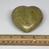 190.3g,2.8"x3"x1.4", Green Opal Heart Polished Gemstone @Madagascar, B17580