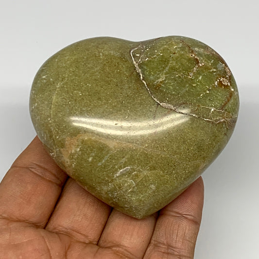 167.2g,2.5"x2.9"x1.4", Green Opal Heart Polished Gemstone @Madagascar, B17581