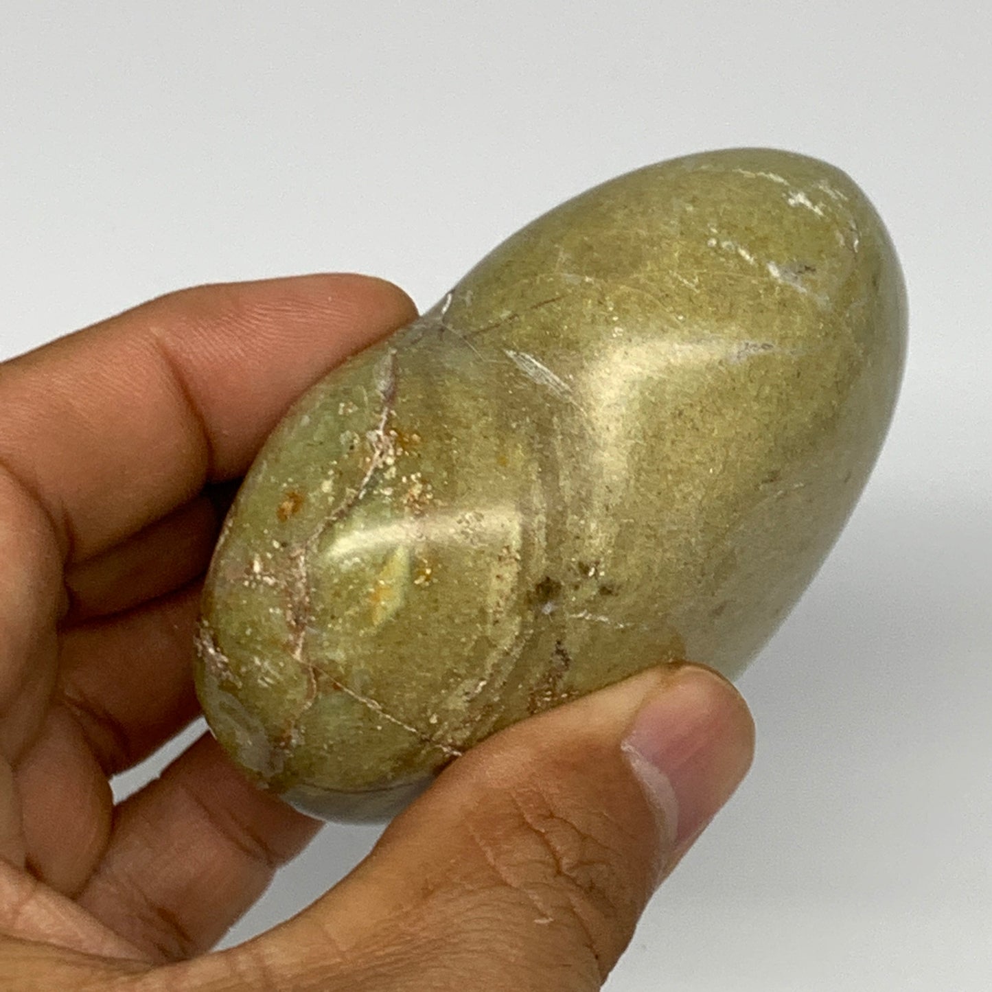 167.2g,2.5"x2.9"x1.4", Green Opal Heart Polished Gemstone @Madagascar, B17581