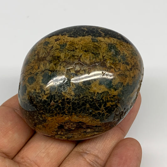 154.1g, 2.2"x1.6"x1.8" Ocean Jasper Palm-Stone Orbicular Jasper Reiki Energy,B15