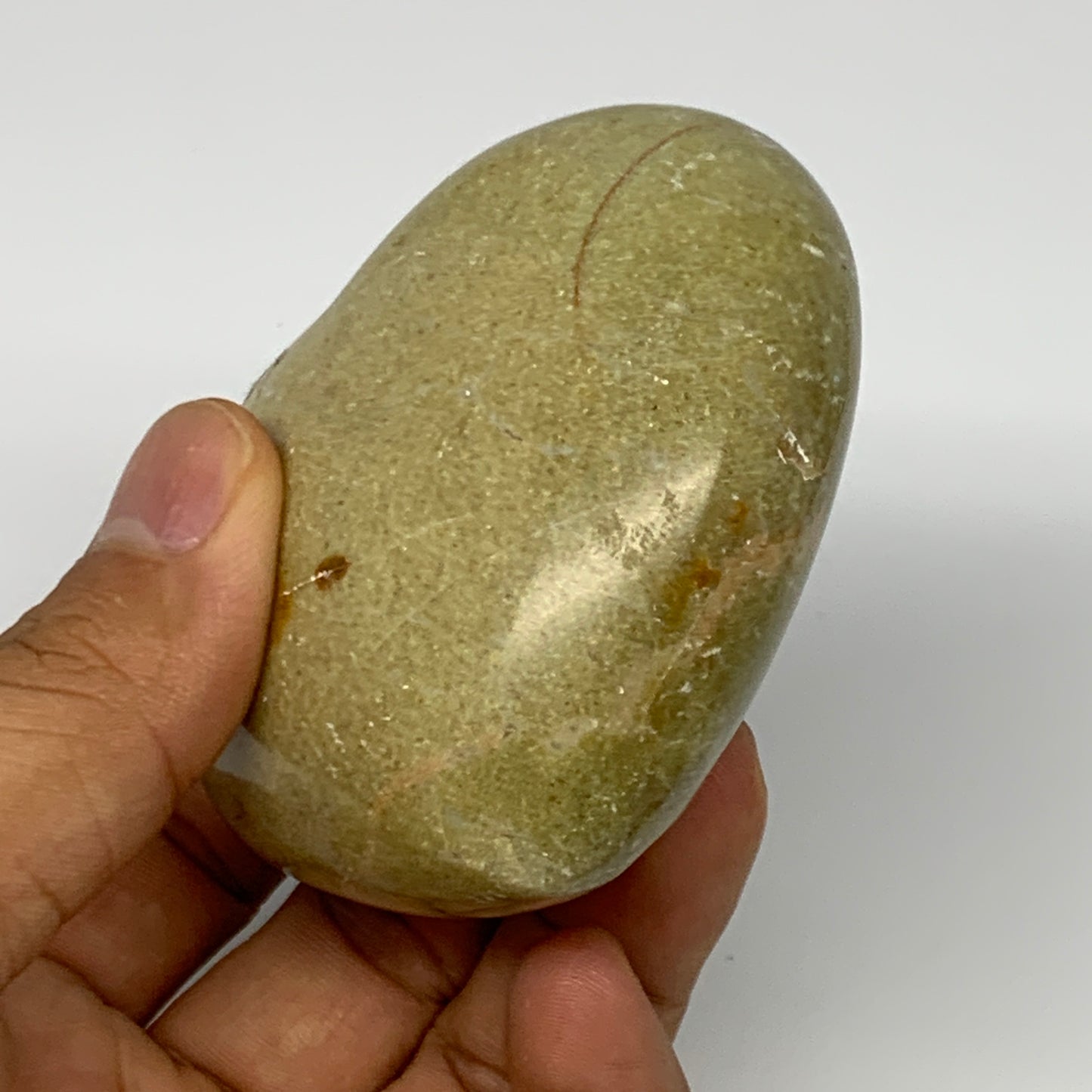 167.2g,2.5"x2.9"x1.4", Green Opal Heart Polished Gemstone @Madagascar, B17581