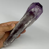 428.5g,8"x2.1"x1.4",Amethyst Point Polished Rough lower part from Brazil,B19109
