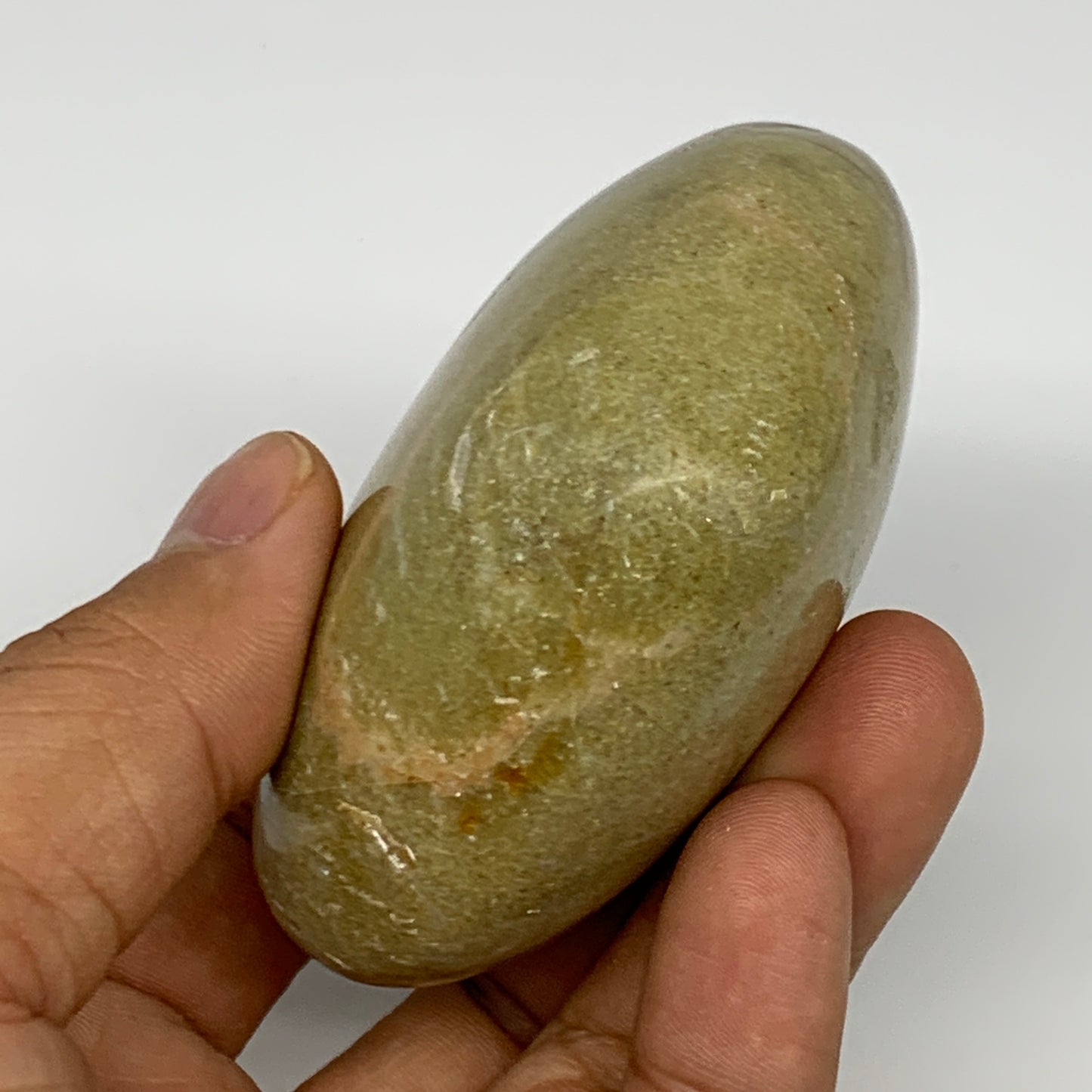 167.2g,2.5"x2.9"x1.4", Green Opal Heart Polished Gemstone @Madagascar, B17581