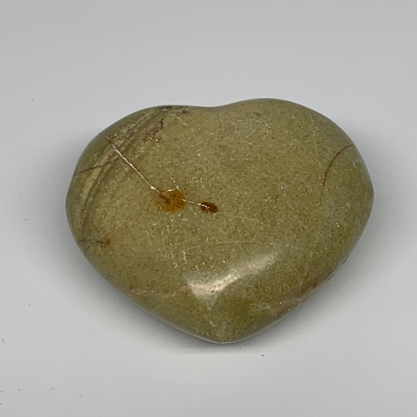 167.2g,2.5"x2.9"x1.4", Green Opal Heart Polished Gemstone @Madagascar, B17581