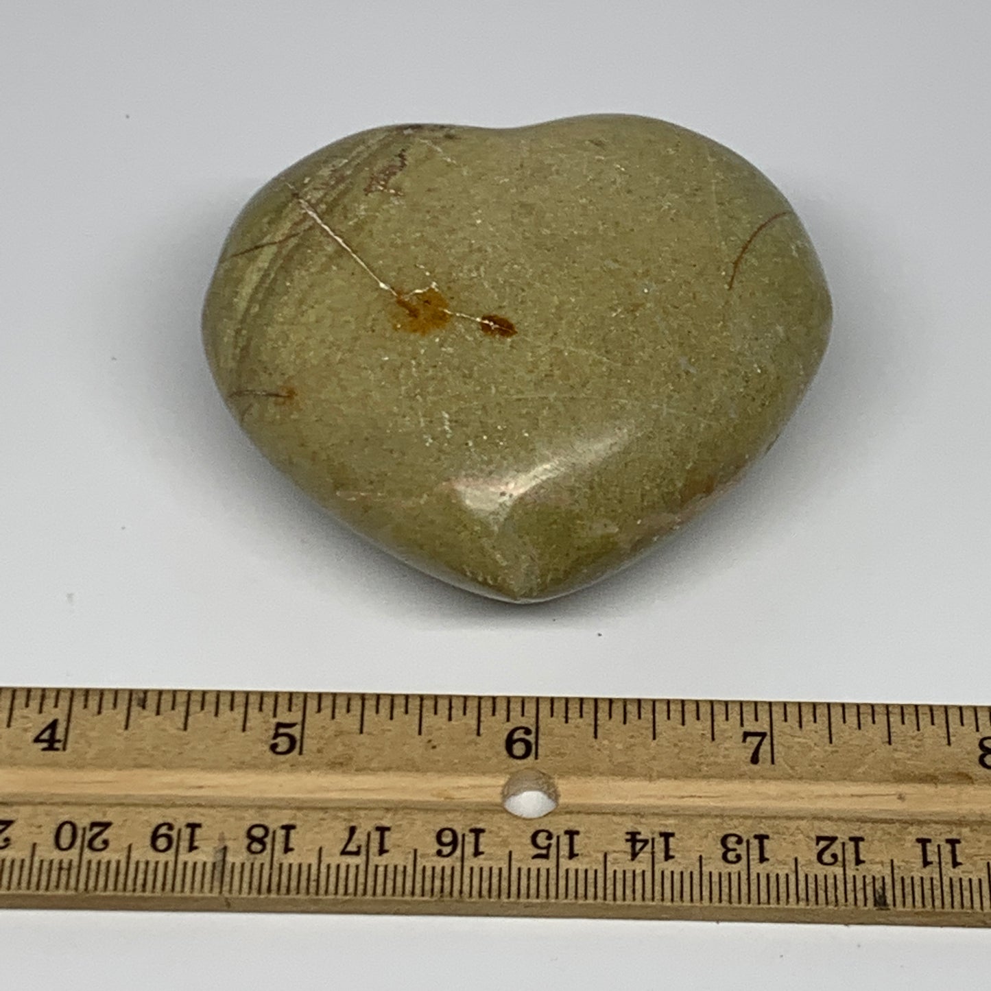 167.2g,2.5"x2.9"x1.4", Green Opal Heart Polished Gemstone @Madagascar, B17581