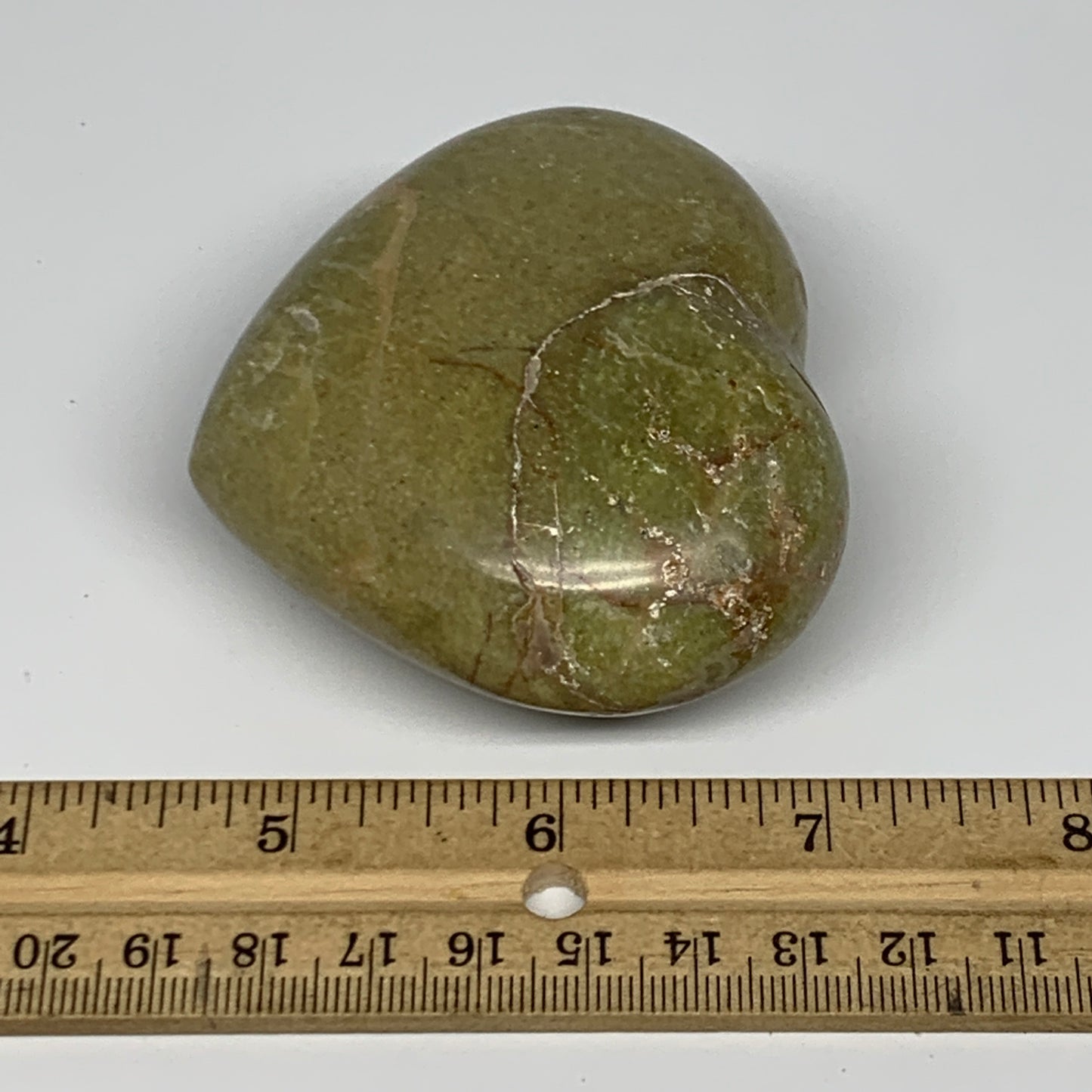 167.2g,2.5"x2.9"x1.4", Green Opal Heart Polished Gemstone @Madagascar, B17581