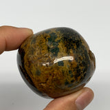 154.1g, 2.2"x1.6"x1.8" Ocean Jasper Palm-Stone Orbicular Jasper Reiki Energy,B15