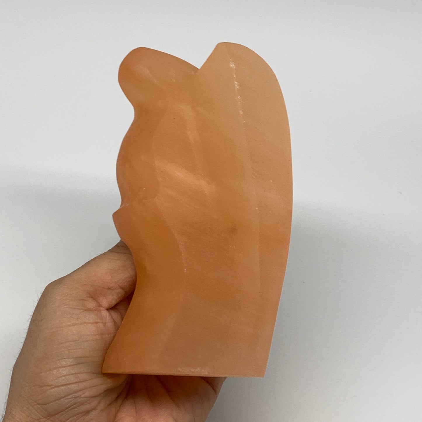 708g, 4.9"x3.2"x2.4" Orange Selenite (Satin Spar) Angel Crystal @Morocco,B9408