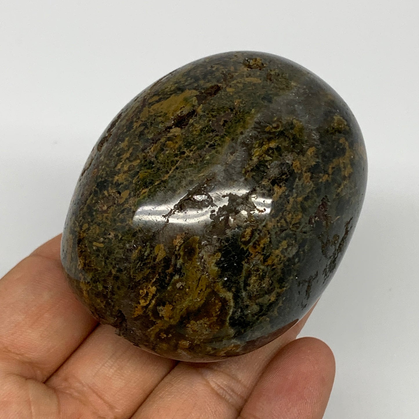 211.3g, 2.6"x2"x1.8" Ocean Jasper Palm-Stone Orbicular Jasper Reiki Energy,B1520