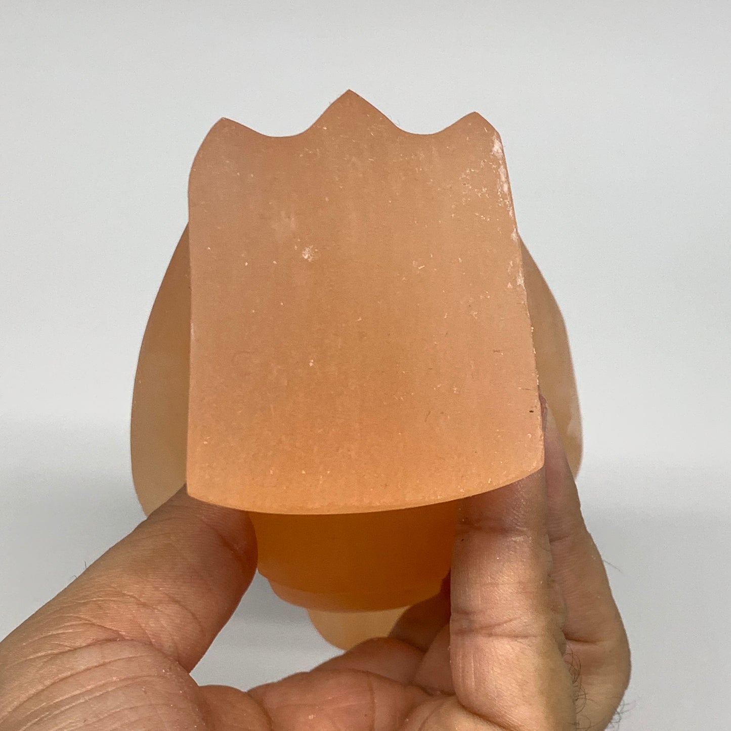 708g, 4.9"x3.2"x2.4" Orange Selenite (Satin Spar) Angel Crystal @Morocco,B9408