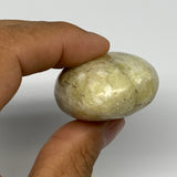 73.8g, 2.2"x1.4"x0.9", Natural Yellow Calcite Palm-Stone Crystal Polished Reiki,