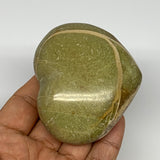 154.5g,2.4"x2.8"x1.3", Green Opal Heart Polished Gemstone @Madagascar, B17583