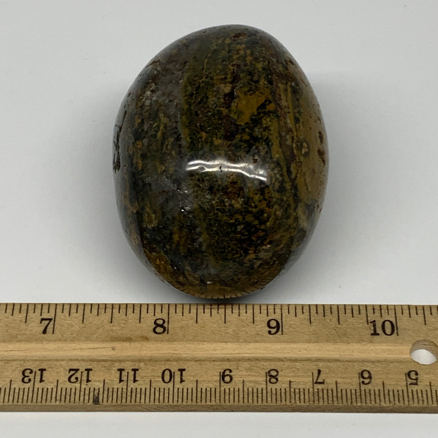 211.3g, 2.6"x2"x1.8" Ocean Jasper Palm-Stone Orbicular Jasper Reiki Energy,B1520