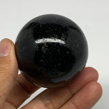 247.5g,2.1"(53mm), Natural Black Tourmaline Sphere Ball Gemstone @Brazil,B22390