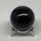 247.5g,2.1"(53mm), Natural Black Tourmaline Sphere Ball Gemstone @Brazil,B22390