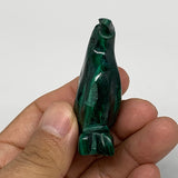 45.9g, 2.1"x1.2"x0.7" Natural Solid Malachite Penguin Figurine @Congo, B7427