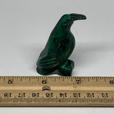 45.9g, 2.1"x1.2"x0.7" Natural Solid Malachite Penguin Figurine @Congo, B7427