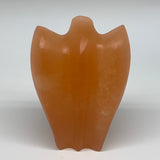 606g, 4.5"x3.3"x2.3" Orange Selenite (Satin Spar) Angel Crystal @Morocco,B9411