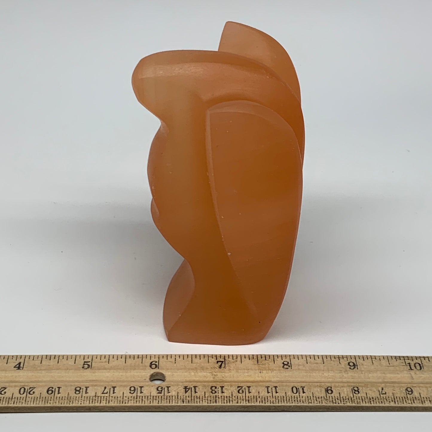 606g, 4.5"x3.3"x2.3" Orange Selenite (Satin Spar) Angel Crystal @Morocco,B9411