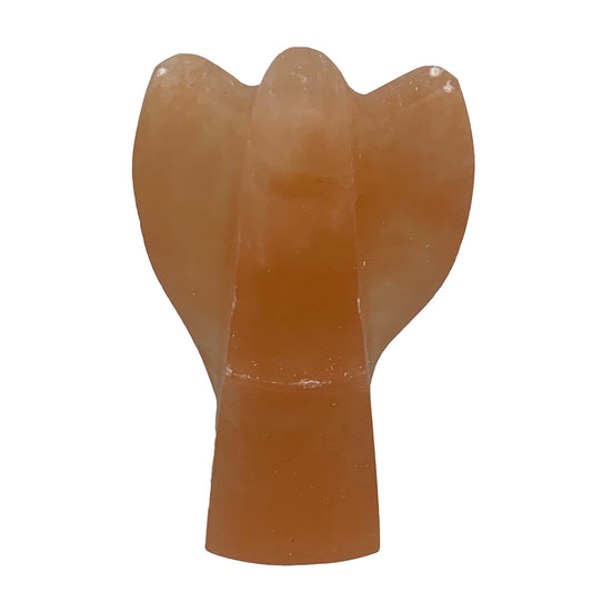 826g, 5.3"x3.4"x2.5" Orange Selenite (Satin Spar) Angel Crystal @Morocco,B9412