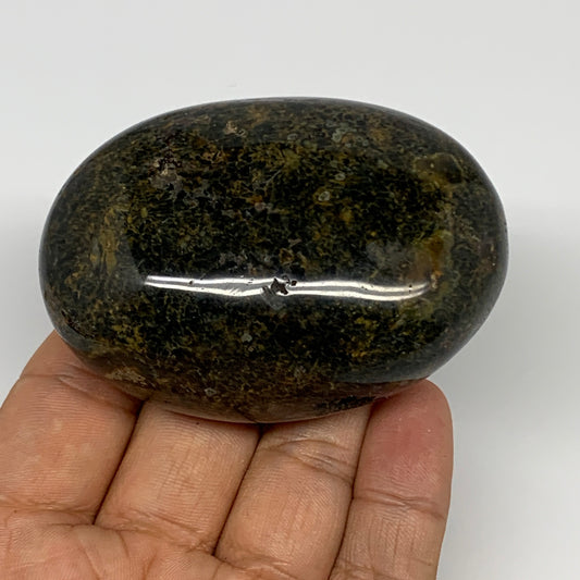 166.4g, 2.8"x2"x1.3" Ocean Jasper Palm-Stone Orbicular Jasper Reiki Energy,B1520