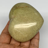 155.7g,2.4"x2.8"x1.3", Green Opal Heart Polished Gemstone @Madagascar, B17586
