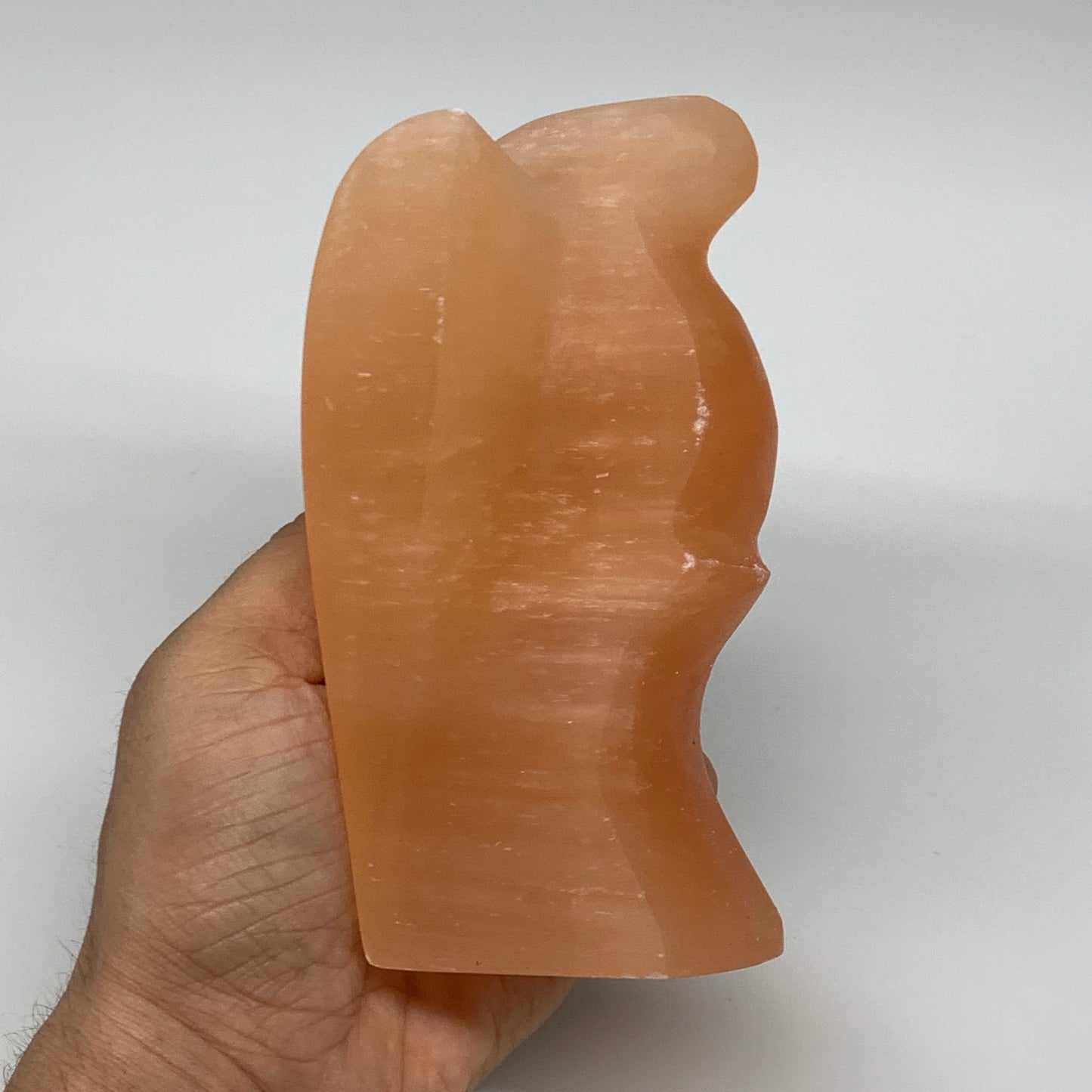 826g, 5.3"x3.4"x2.5" Orange Selenite (Satin Spar) Angel Crystal @Morocco,B9412