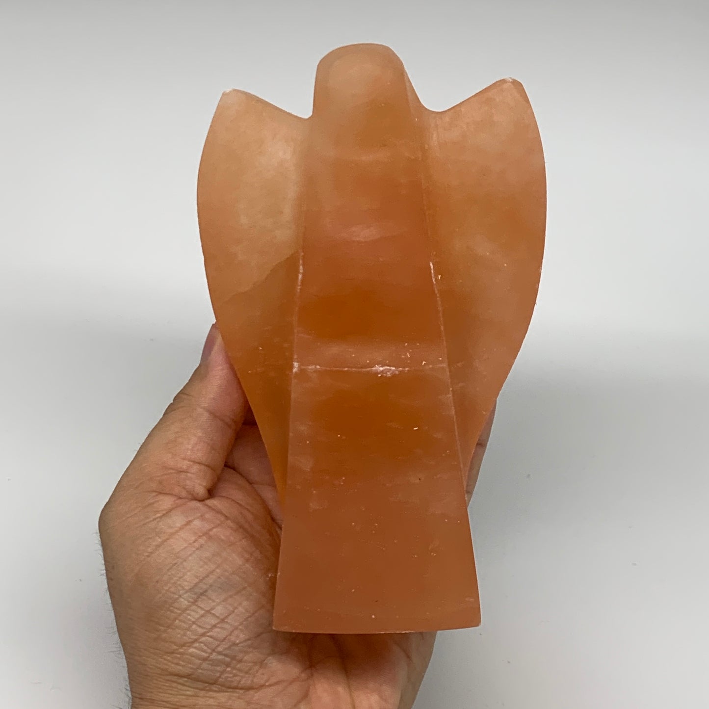 826g, 5.3"x3.4"x2.5" Orange Selenite (Satin Spar) Angel Crystal @Morocco,B9412