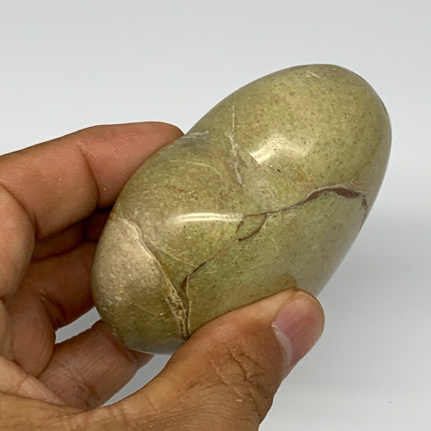 155.7g,2.4"x2.8"x1.3", Green Opal Heart Polished Gemstone @Madagascar, B17586