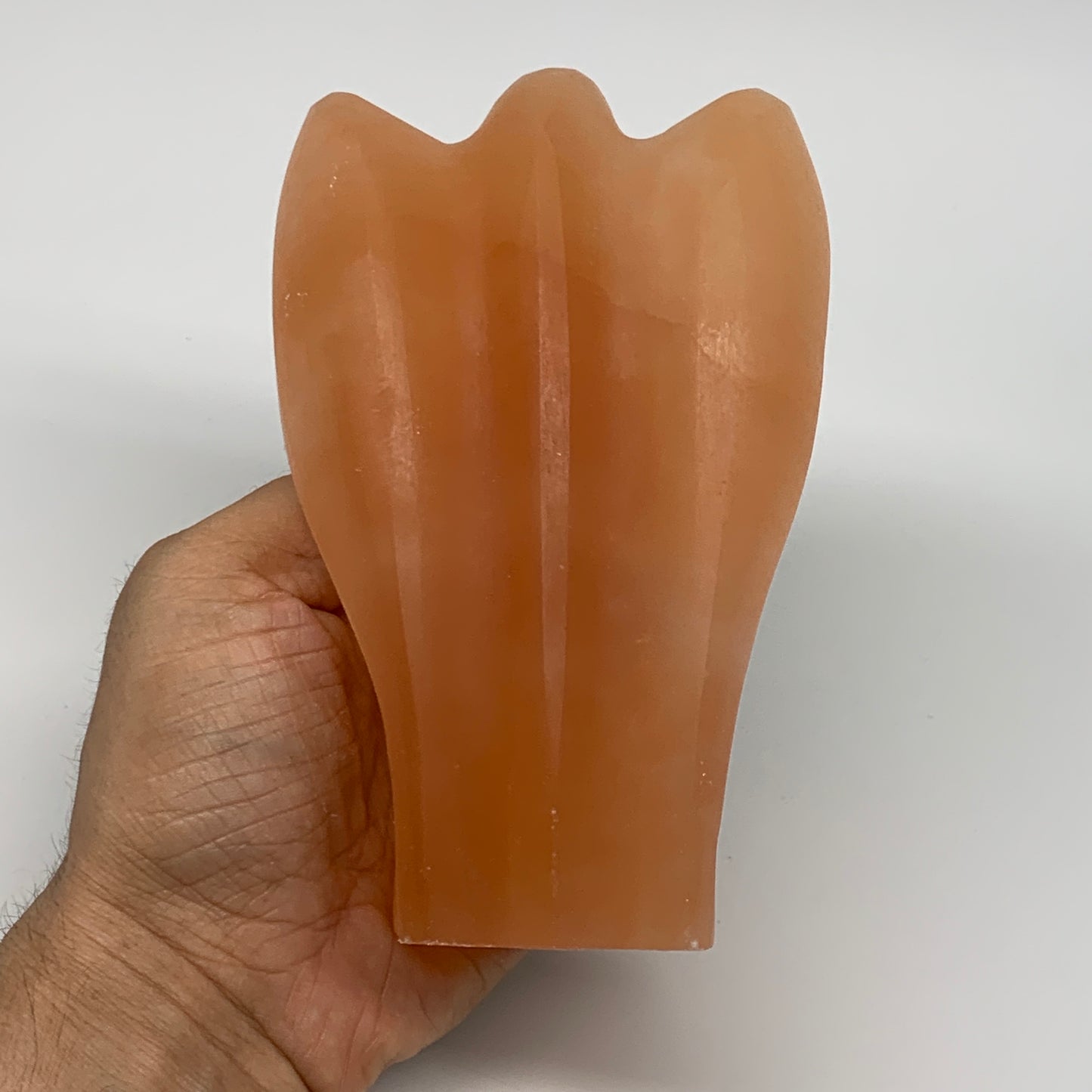 826g, 5.3"x3.4"x2.5" Orange Selenite (Satin Spar) Angel Crystal @Morocco,B9412