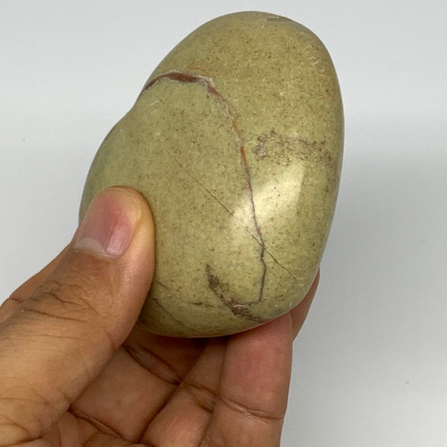 155.7g,2.4"x2.8"x1.3", Green Opal Heart Polished Gemstone @Madagascar, B17586