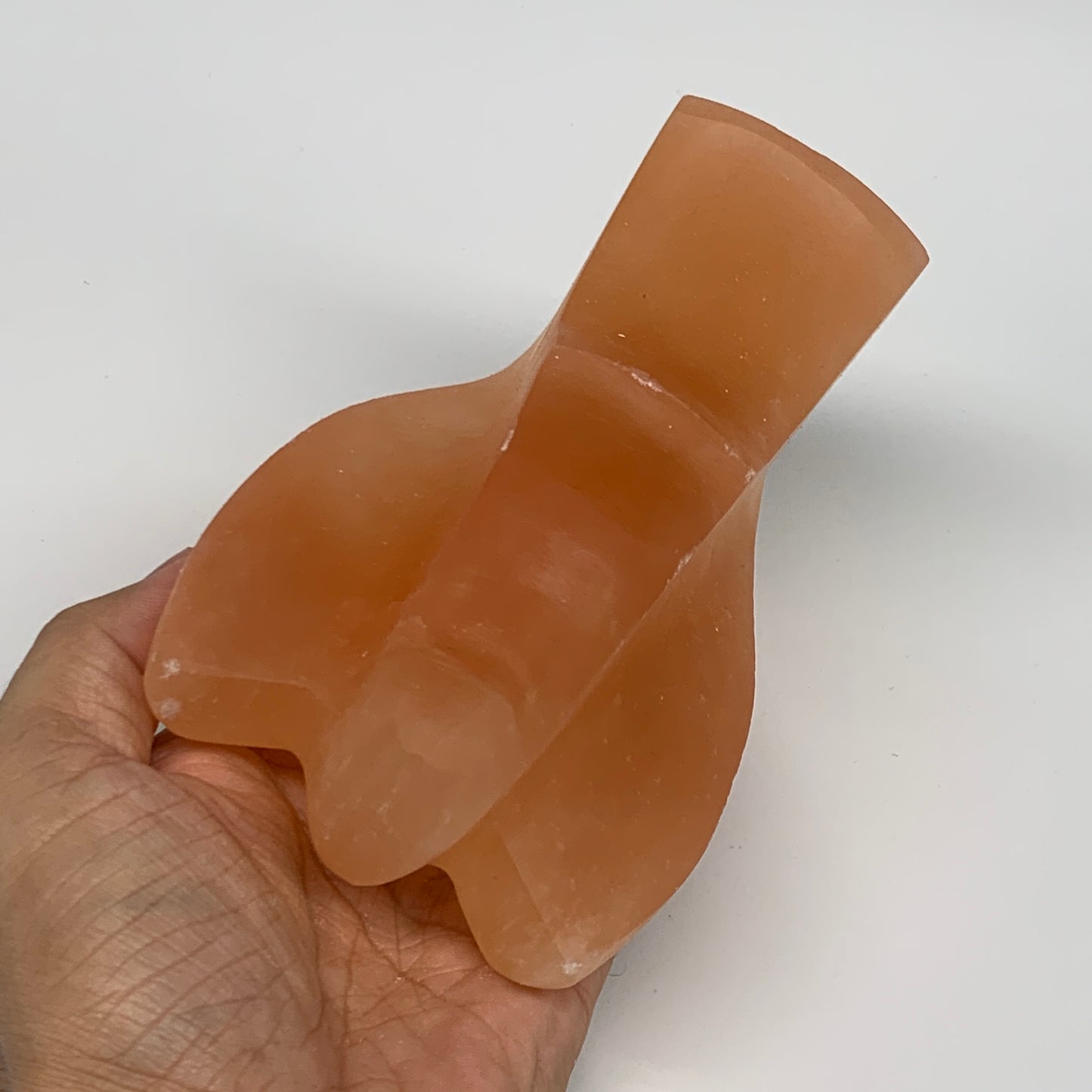 826g, 5.3"x3.4"x2.5" Orange Selenite (Satin Spar) Angel Crystal @Morocco,B9412