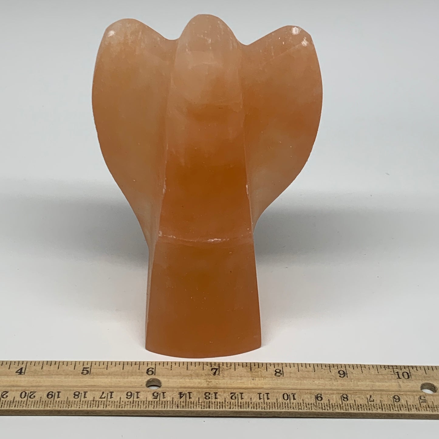 826g, 5.3"x3.4"x2.5" Orange Selenite (Satin Spar) Angel Crystal @Morocco,B9412