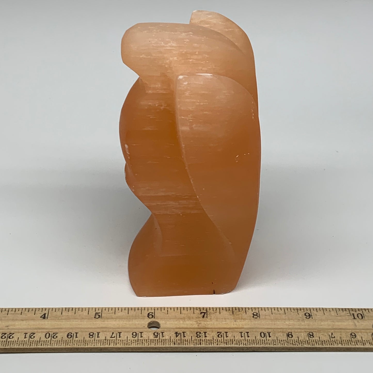 826g, 5.3"x3.4"x2.5" Orange Selenite (Satin Spar) Angel Crystal @Morocco,B9412