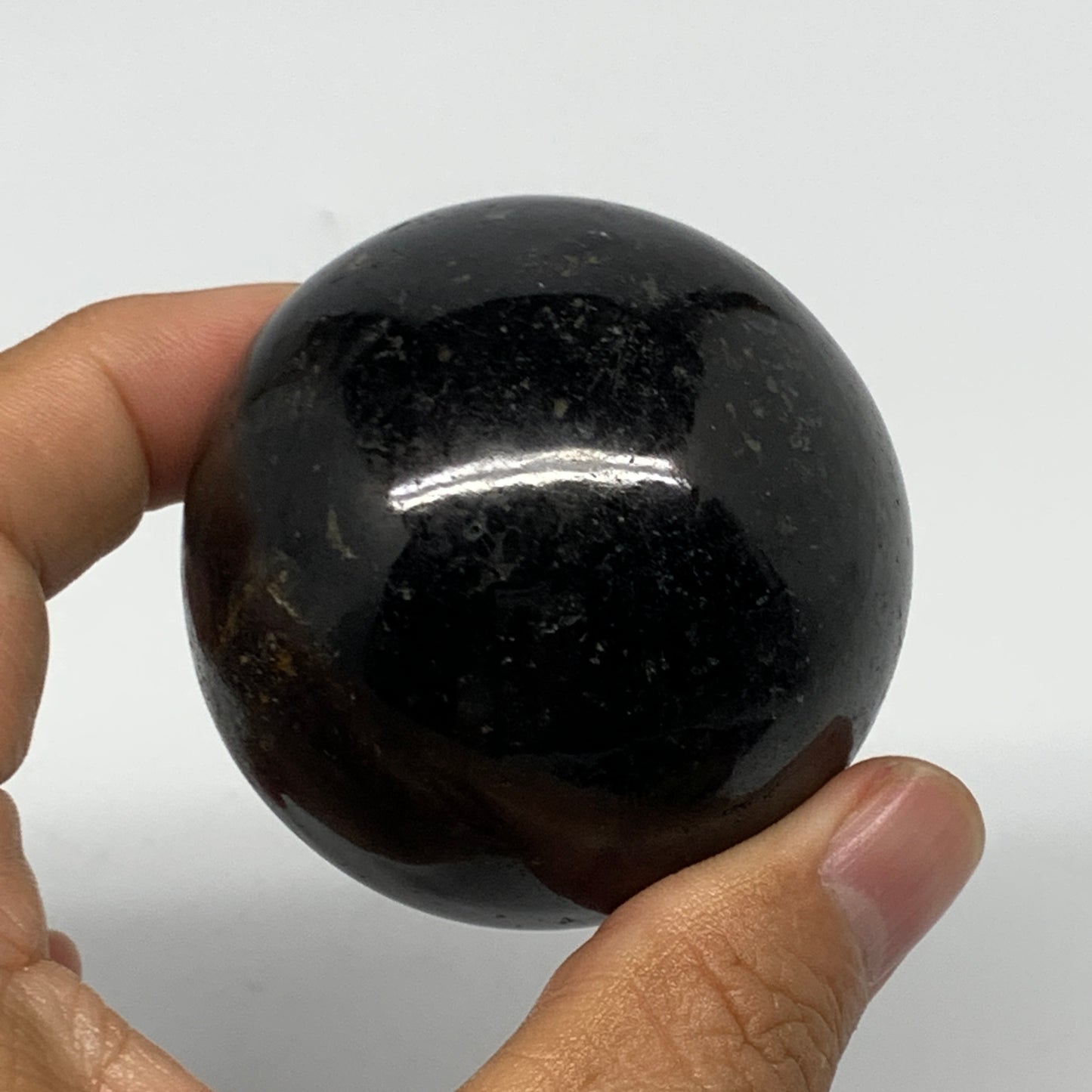 249.1g,2.1"(54mm), Natural Black Tourmaline Sphere Ball Gemstone @Brazil,B22393