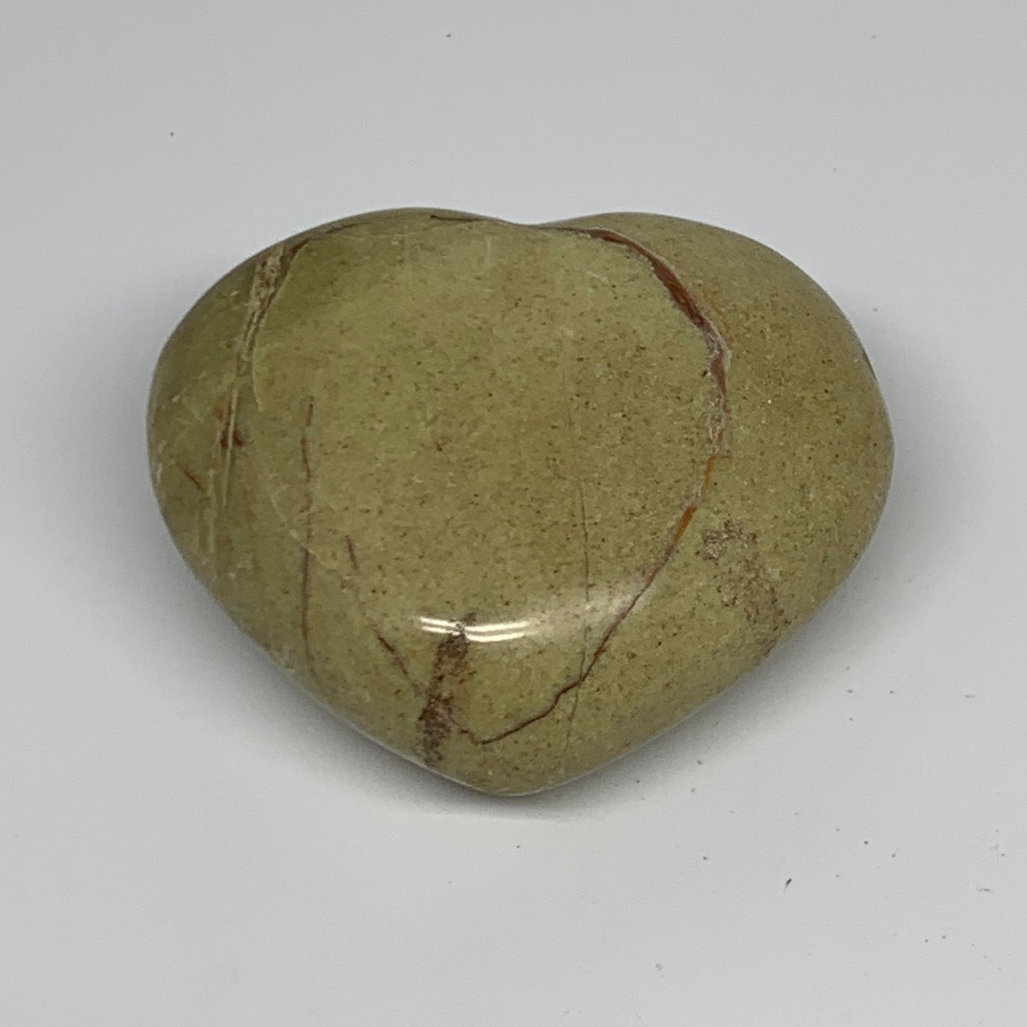 155.7g,2.4"x2.8"x1.3", Green Opal Heart Polished Gemstone @Madagascar, B17586