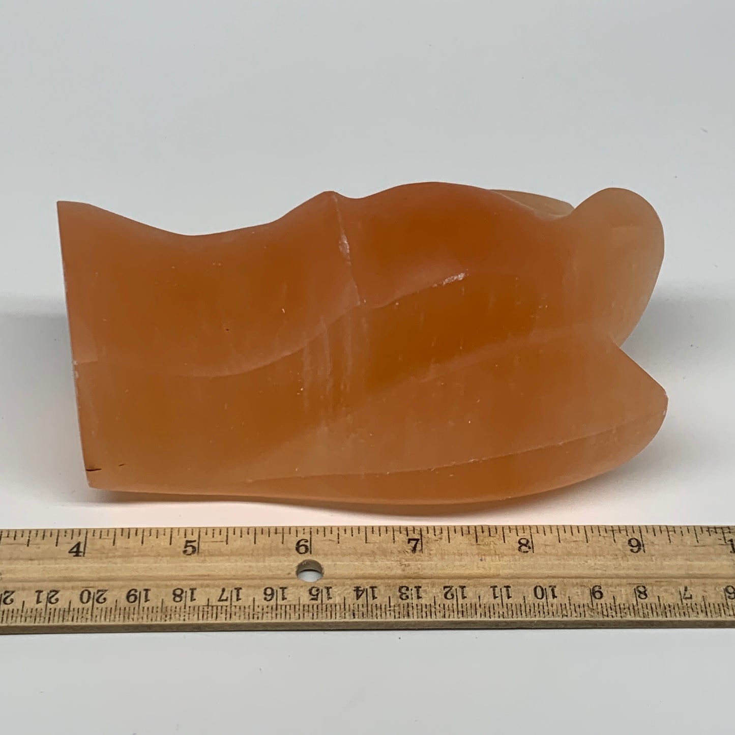 826g, 5.3"x3.4"x2.5" Orange Selenite (Satin Spar) Angel Crystal @Morocco,B9412