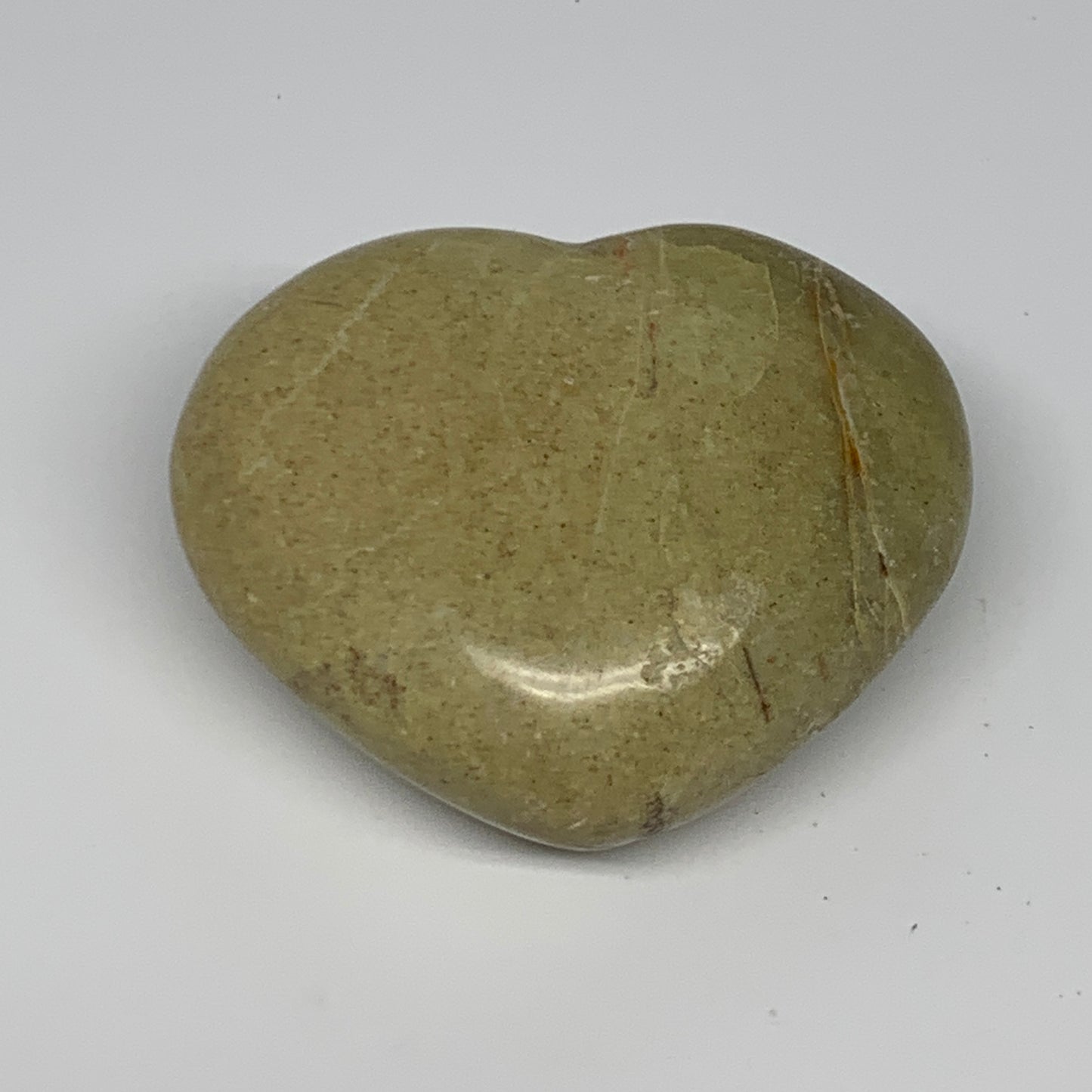 155.7g,2.4"x2.8"x1.3", Green Opal Heart Polished Gemstone @Madagascar, B17586