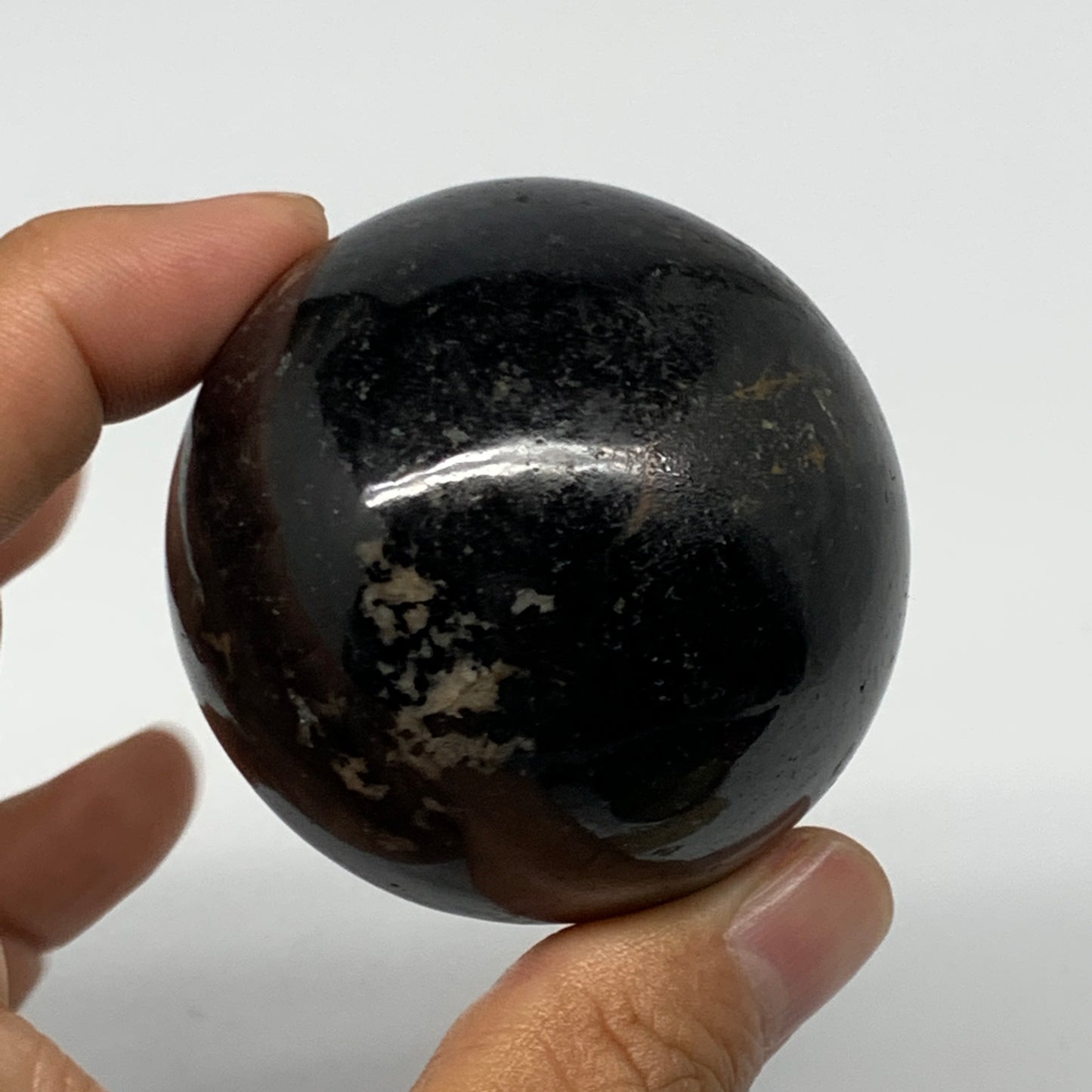 249.1g,2.1"(54mm), Natural Black Tourmaline Sphere Ball Gemstone @Brazil,B22393