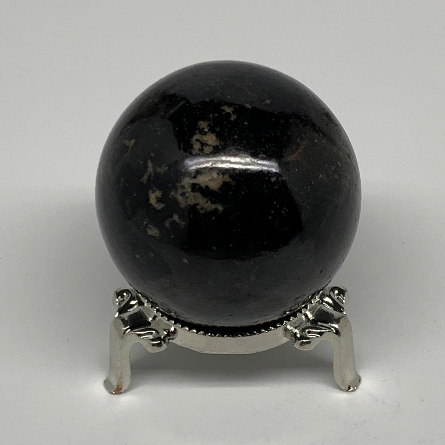 249.1g,2.1"(54mm), Natural Black Tourmaline Sphere Ball Gemstone @Brazil,B22393