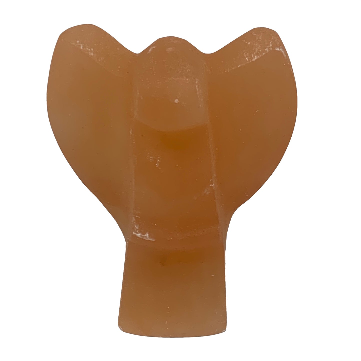 776g, 4.9"x3.8"x2.5" Orange Selenite (Satin Spar) Angel Crystal @Morocco,B9413